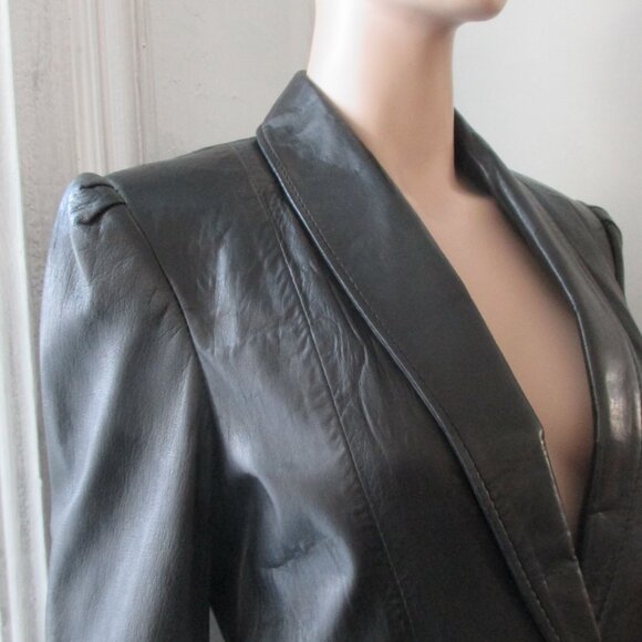 Black Leather Jacket 1970`s - 80`s Made in Canada - Picture 7 of 10